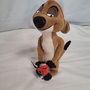 Disney The Lion King Timon Meerkat With Ladybug 10" Plush Stuffed Animal Toy
